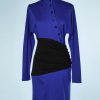 na8800-Robe-Emnanuel-Ungnaro-en-jersey-de-lnaine-bleu-et-noir-t36-38-01