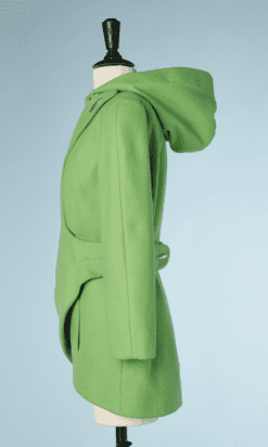 A9853-Veste-en-lainage-vert-avec-capuche-Thierry-Mugler-t42-01