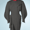 B0017-Robe-militaire-en-coton-gris-col-rouge-Mugler-t42-01
