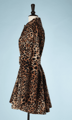 B0163-Trench-court-en-velours-imprimé-léopard-Travilla-t40-42-01