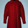 B0165-Manteau-1930-court-en-velours-de-soie-rouge-large-col-façonné-et-dos-plissé-t34-01