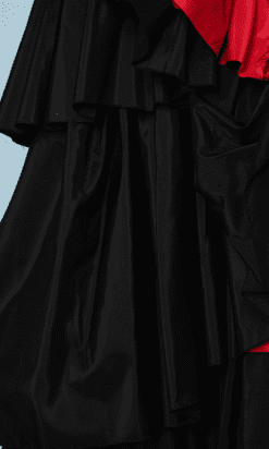 B0198-Robe-en-jersey-rouge-et-taffetas-noir-flamenco-Loris-Azzaro-t36-38-01