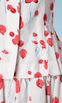 B0210-Tailleur-Saint-Laurent-en-coton-blanc-imprimé-de-coquelicots-t36-01