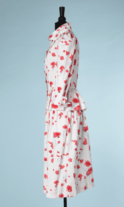 B0210-Tailleur-Saint-Laurent-en-coton-blanc-imprimé-de-coquelicots-t36-01