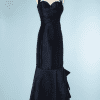 B0211-Robe-longue-1980-Pierre-Cardin-en-soie-marine-avec-broche-en-strass-t34-01