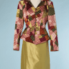 B0215-Tailleur-en-soie-Christian-Lcroix-Veste-matellasée-à-basque-et-jupe-droite-en-soie-jaune-t38-01
