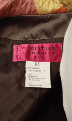 B0215-Tailleur-en-soie-Christian-Lcroix-Veste-matellasée-à-basque-et-jupe-droite-en-soie-jaune-t38-01