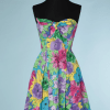 B0232-Robe-Christian-Dior-bustier-en-coton-imprimé-de-fleurs-multicolores-TM-02