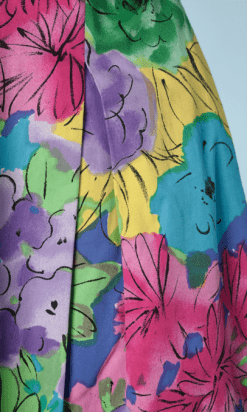 B0232-Robe-Christian-Dior-bustier-en-coton-imprimé-de-fleurs-multicolores-TM-02