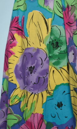 B0232-Robe-Christian-Dior-bustier-en-coton-imprimé-de-fleurs-multicolores-TM-02