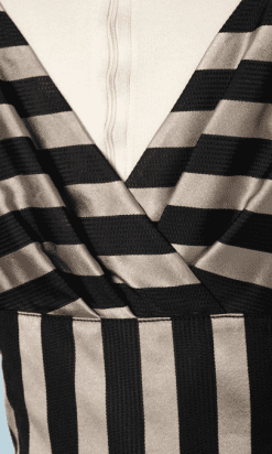 B0241-Tailleur-Robe-et-Veste-Armani-en-soie-rayures-mordoré-et-noires-t36-01