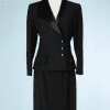 B0263-Smoking-jupe-et-Veste-en-lainage-noir-et-satin-col-asymétrique-Pierre-Cardin-T36-01