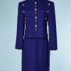 B0272-Tailleur-en-lainage-bleu-roi-boutons-et-glands-en-métal-doré-Louis-Feraud-T38-01