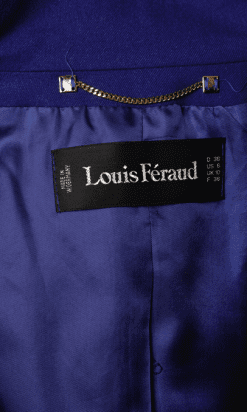 B0272-Tailleur-en-lainage-bleu-roi-boutons-et-glands-en-métal-doré-Louis-Feraud-T38-01