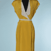 B0287-Robe-en-soie-jaune-et-grise-Oleg-Cassini-t40-01