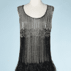 B0346-Tunique-en-tulle-perlé-argent-et-noir-et-plumes-dautruche-noires-t40-01