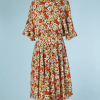 B0353-Robe-asymétrique-imprimé-de-fleurs-blanches-jaunes-orange-Valentino-T-36-01