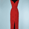 B0373-Robe-longue-du-soir-vintage-Gai-Mattiolo-en-crêpe-rouge-cousu-de-strass-rouges-t34-01