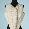 B0408-Gilet-de-femme-en-lainage-écru-broderies-vertes-01
