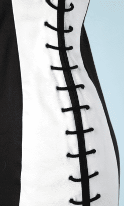 B0434-Robe-noir-et-blanche-en-coton-oeillets-côtés-lacets-Angelo-Tarlazzi-T3436-004