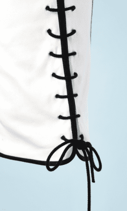 B0434-Robe-noir-et-blanche-en-coton-oeillets-côtés-lacets-Angelo-Tarlazzi-T3436-004