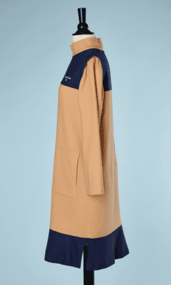 B0440-Robe-en-laiange-caramel-et-bleu-Courrèges-Hyperbole-T38-001