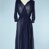 B0453-Robe-en-voile-de-coton-bleu-marine-Saint-Laurent-T34-001