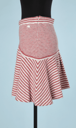 B0496-Jupe-Chanel-bicolore-écrue-et-rouge-T40-001