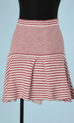 B0496-Jupe-Chanel-bicolore-écrue-et-rouge-T40-001