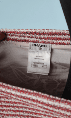 B0496-Jupe-Chanel-bicolore-écrue-et-rouge-T40-001