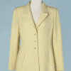 B1387-Veste-Chanel-en-lainage-jaune-boutons-jaunes-t42-01
