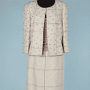 B1388-Tailleur-3-pièces-1999-2000-écru-et-rouge-et-perles-Chanel-t42-01