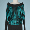 B1666-Pull-Robeto-Cavalli-en-lainage-gris-et-satin-bleu-et-noir-t38-07