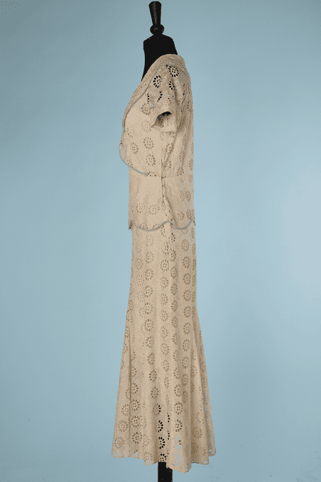 Robe Ancienne Années 1930 Broderie Sur Tulle Robe Vintage De Collection