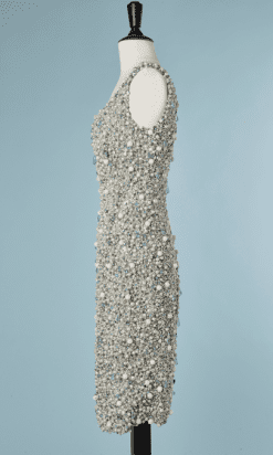 B1685-Robe-1960-entièrement-perlé-et-strassé-T36-01