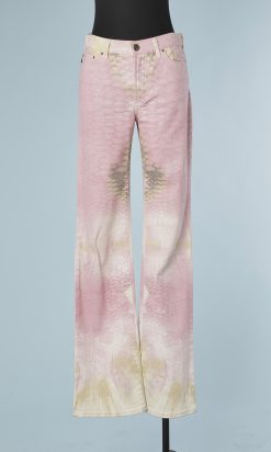 B1703-Jean-en-toile-rose-imprimé-Roberto-Cavalli-T40-01