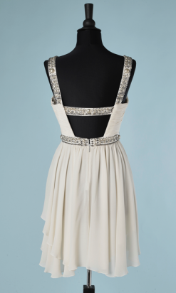 Silver mesh skirt-suit