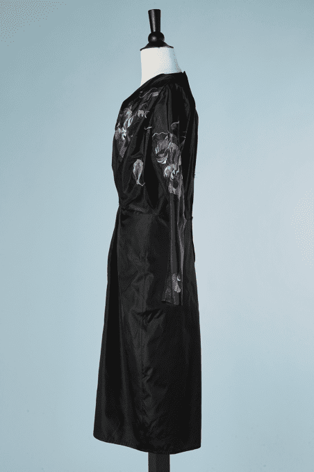 Robe Noire Girbaud Cravatatakiller Taille 40 - Design Rare Dos Froncé, Fentes - Occasion TB état