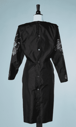 B1716-Robe-1980-en-faille-noire-brodée-Anne-Marie-Beretta-T40-01