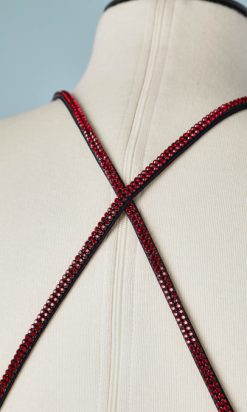 B1791-Robe-longue-du-soir-en-jersey-de-soie-marine-brettelles-strass-Mugler-T38-01.