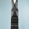 B2159-Robe-longue-en-maille-stretch-noir-grise-et-blanche-Roberto-Cavalli-t46-01