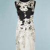 B2168-Robe-vintage-Versace-satin-blanc-et-noir-avec-papillons-t36-01