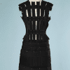 B2172-Tailleur-Gloria-Coelho-en-maille-noire-stretch-plissé-découpes-et-clous-t38-01