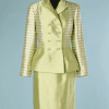 B2174-Tailleur-vintage-en-soie-sauvage-vert-rayures-blanches-t36-01
