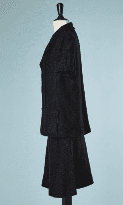 B2175-Tailleur-Chanel-en-lainage-tissé-marine-et-fils-lurex-argent-t40-01