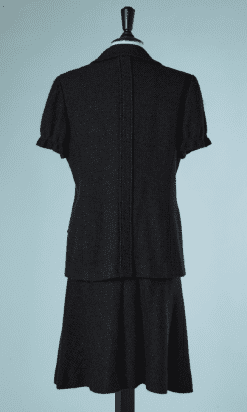 B2175-Tailleur-Chanel-en-lainage-tissé-marine-et-fils-lurex-argent-t40-01