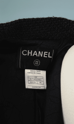 B2175-Tailleur-Chanel-en-lainage-tissé-marine-et-fils-lurex-argent-t40-01
