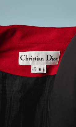 B2176-Tailleur-en-lainage-écossais-blanc-noir-rouge-Christian-Dior-t36-01
