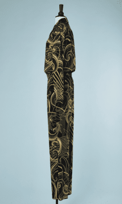 B2208-Combinaison-pantalon-Versace-noire-ocre-jaune-t42-01