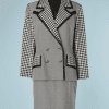 B2212-Tailleur-Jacques-Fath-à-carreaux-et-pied-de-poule-noir-et-blanc-T3840-01